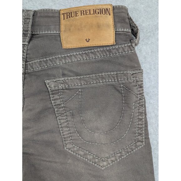 True Religion Geno Jeans Womens 28 Gray Relaxed Slim Stretch Designer Pants - Picture 10 of 16